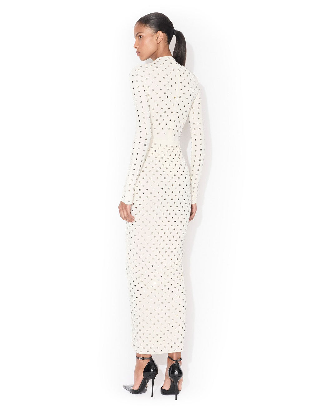 Alaia Women Draped Fluid Strass Jersey Dress ALAIA