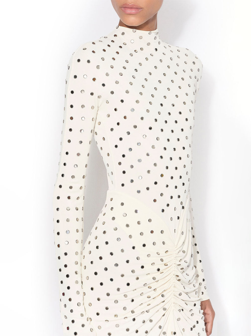 Alaia Women Draped Fluid Strass Jersey Dress ALAIA