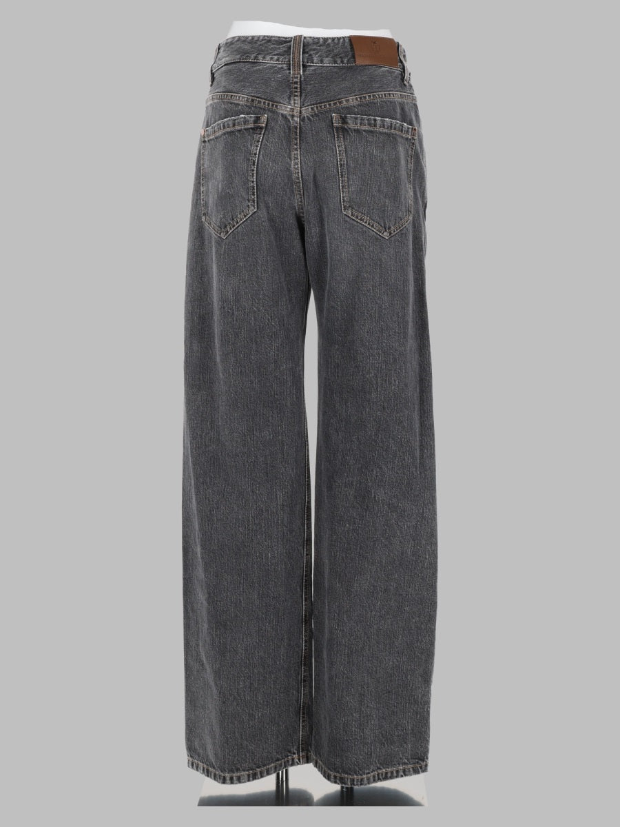 Brunello Cucinelli Women Pantalone "Contemporary Loose" In Denim Authentic Con Monile BRUNELLO CUCINELLI