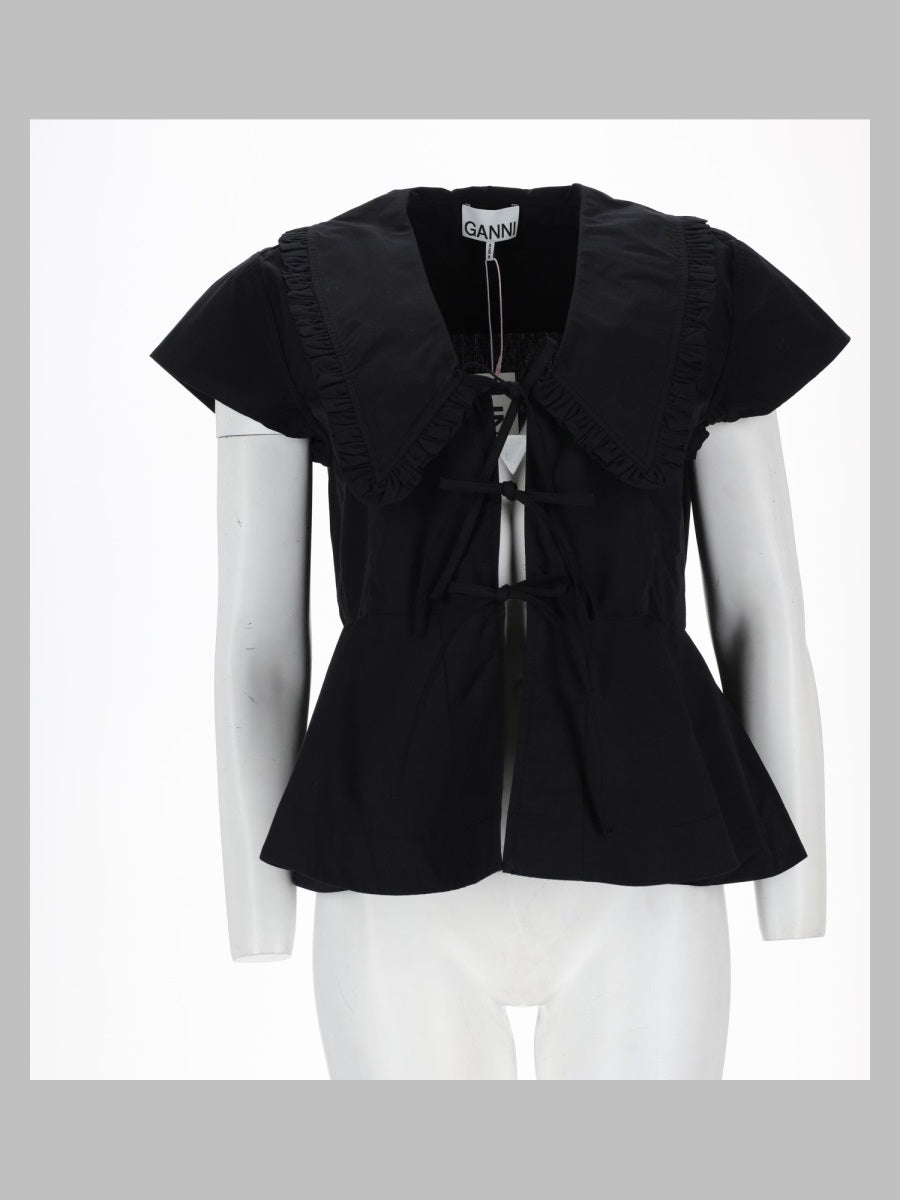 Ganni Women Blusa In Popeline Di Cotone GANNI