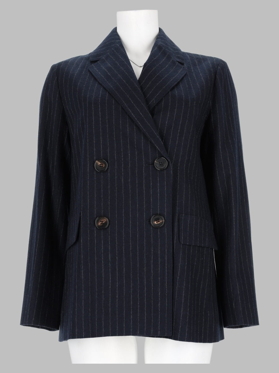S Max Mara Women Giacca Doppiopetto In Lana Gessata S MAX MARA