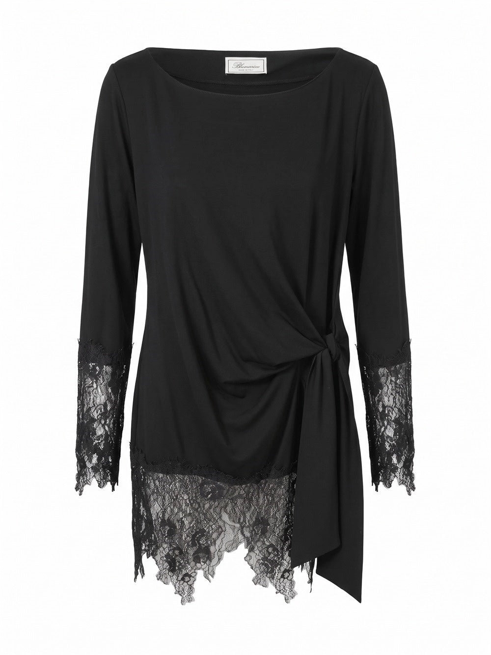Blumarine Women Jersey Tunic With Lace Ruffles BLUMARINE