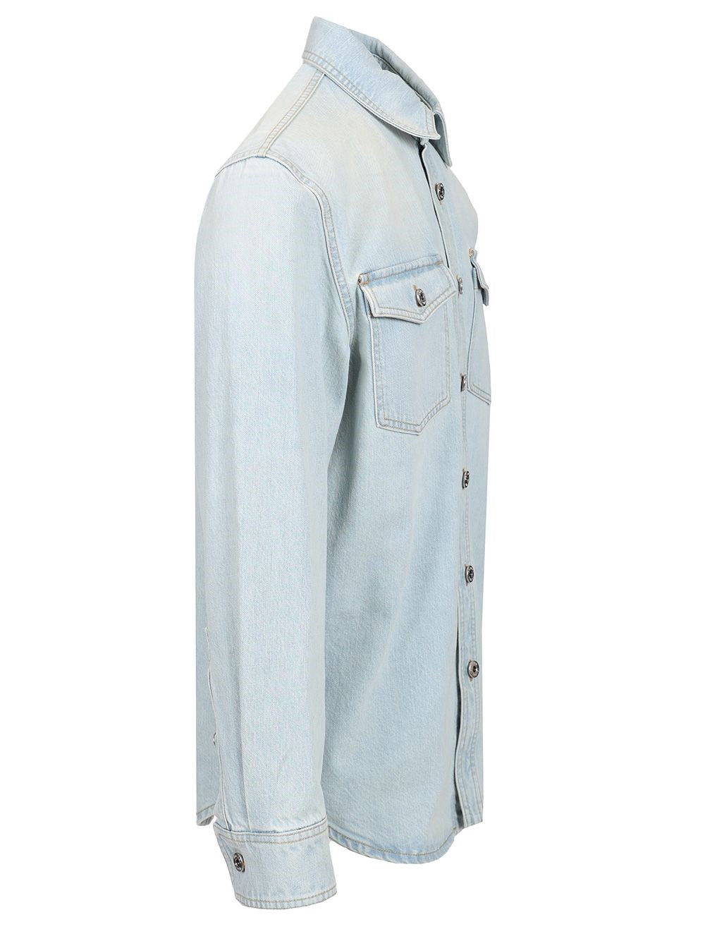 Bottega Veneta Men Extra Bleach Wash Denim Shirt BOTTEGA VENETA