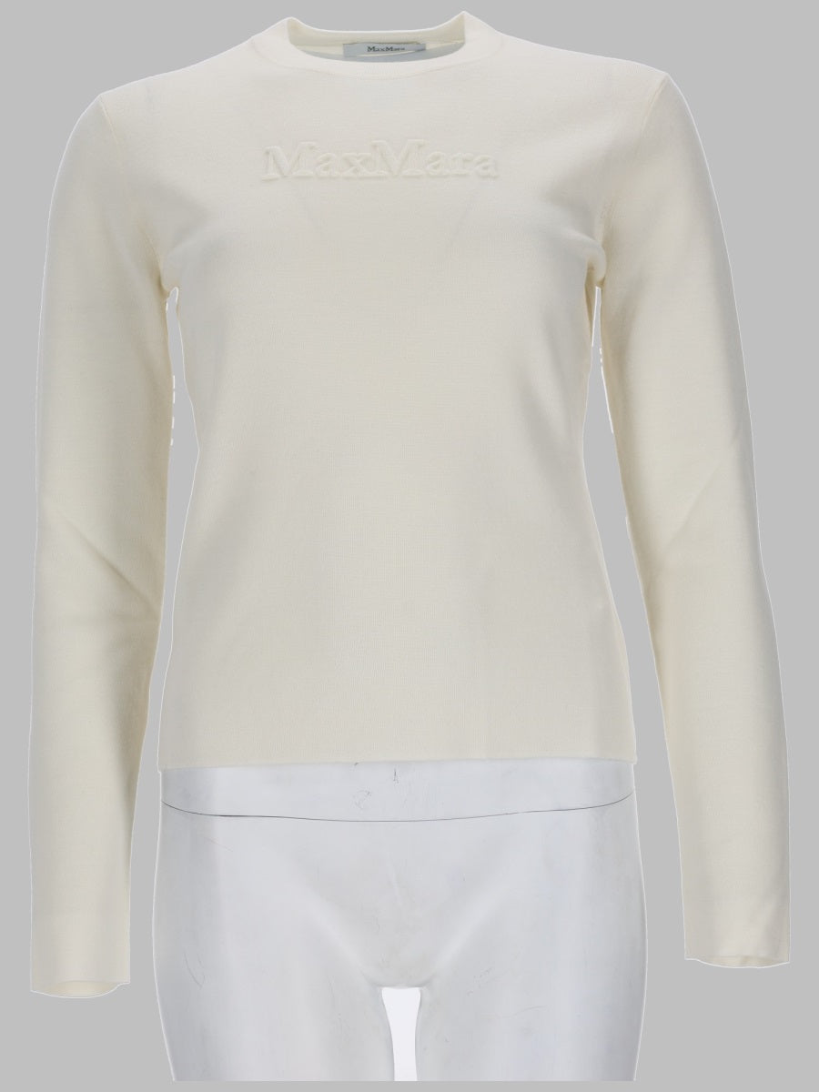 Max Mara Women Maglia In Filato Di Lana Con Logo A Rilievo MAX MARA