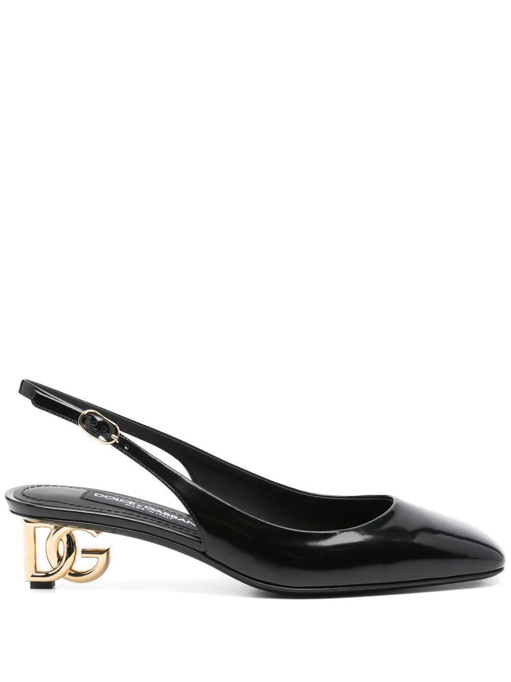 Dolce & Gabbana Women Logo-Heel Patent Leather Slingback Pumps DOLCE & GABBANA