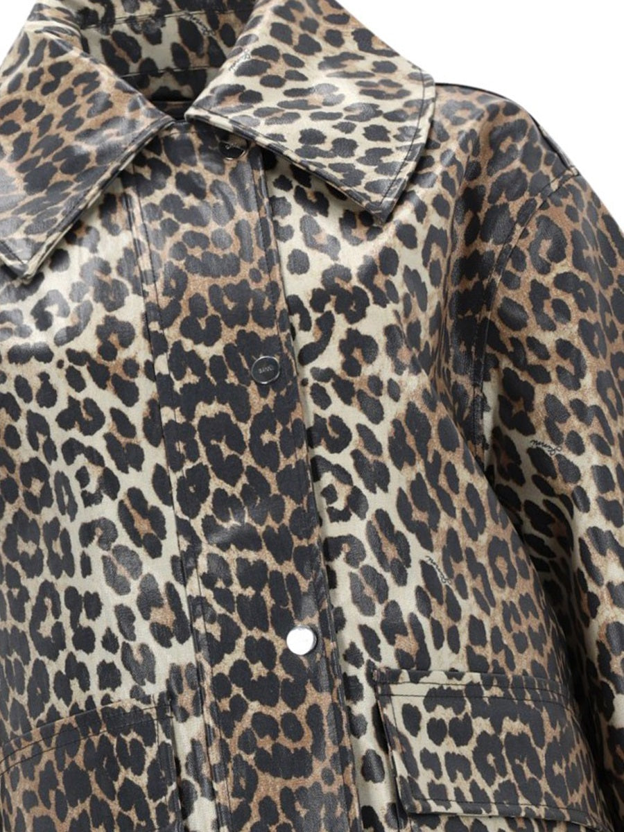 Ganni Women Giacca Laminata Animalier GANNI