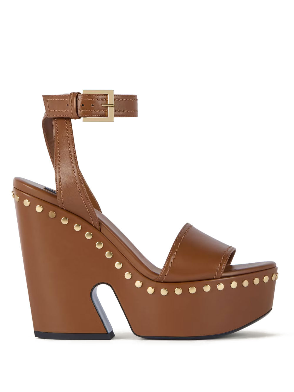 Givenchy Women Clog Leather Platform Sandals With Studs Detail GIVENCHY