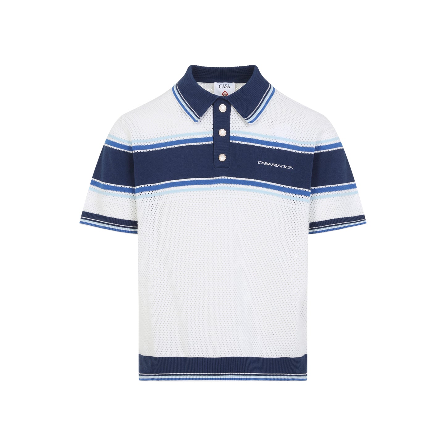 Casablanca Mesh Stripe Polo Men CASABLANCA