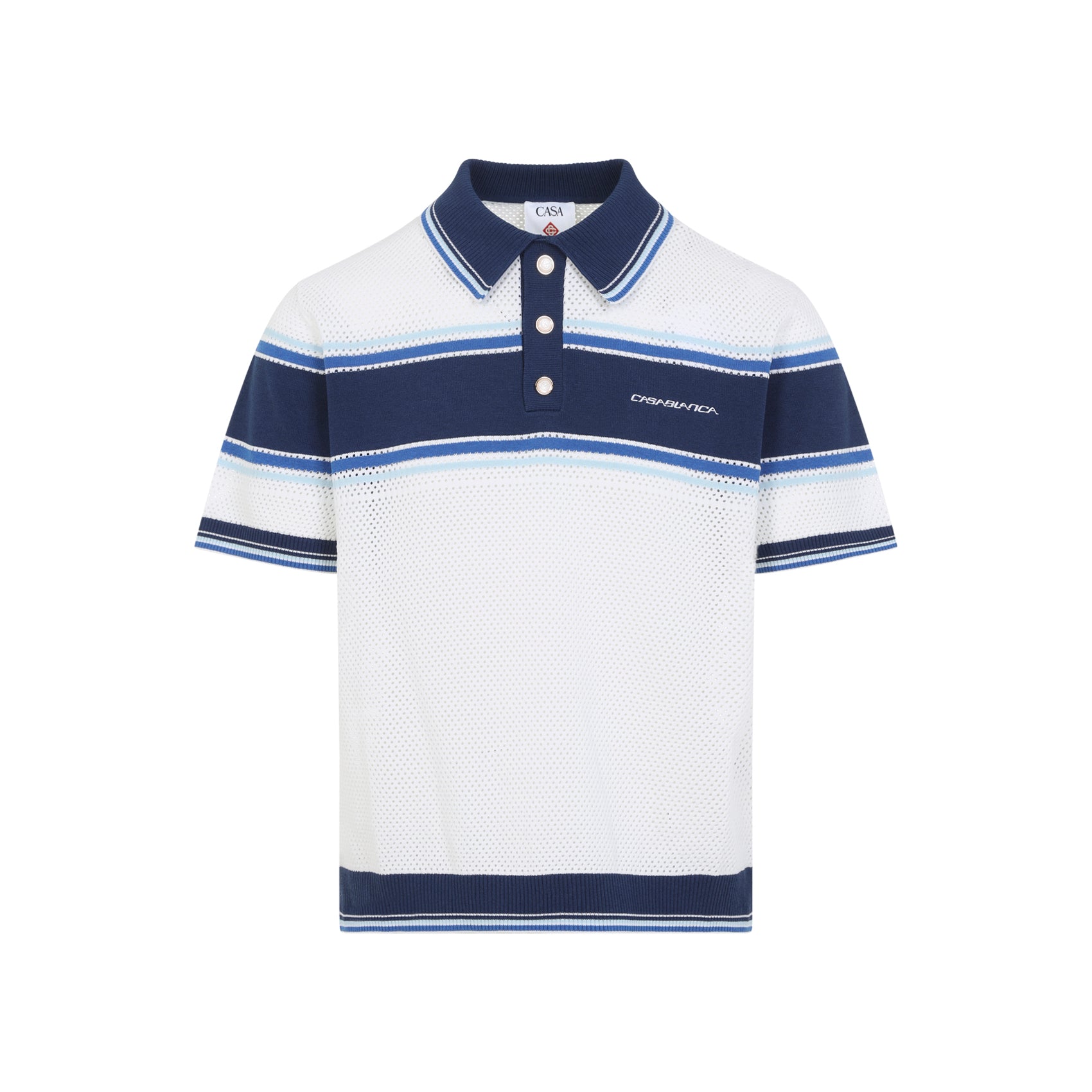 Casablanca Mesh Stripe Polo Men CASABLANCA