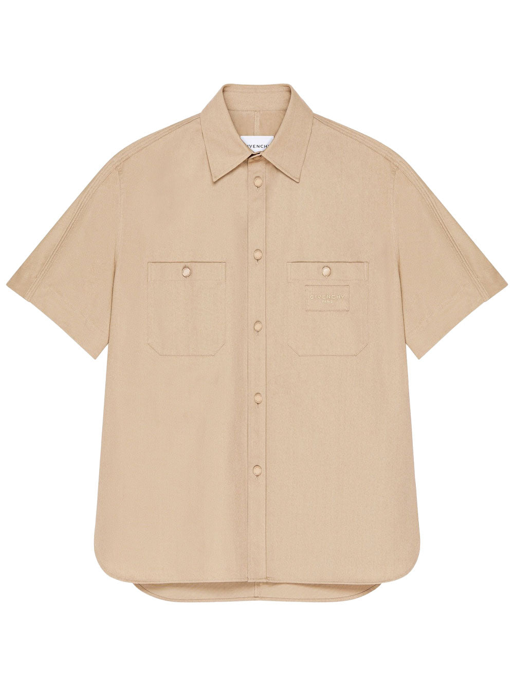 Givenchy Men Couture Seam Cotton Shirt With Givenchy Paris Patch GIVENCHY