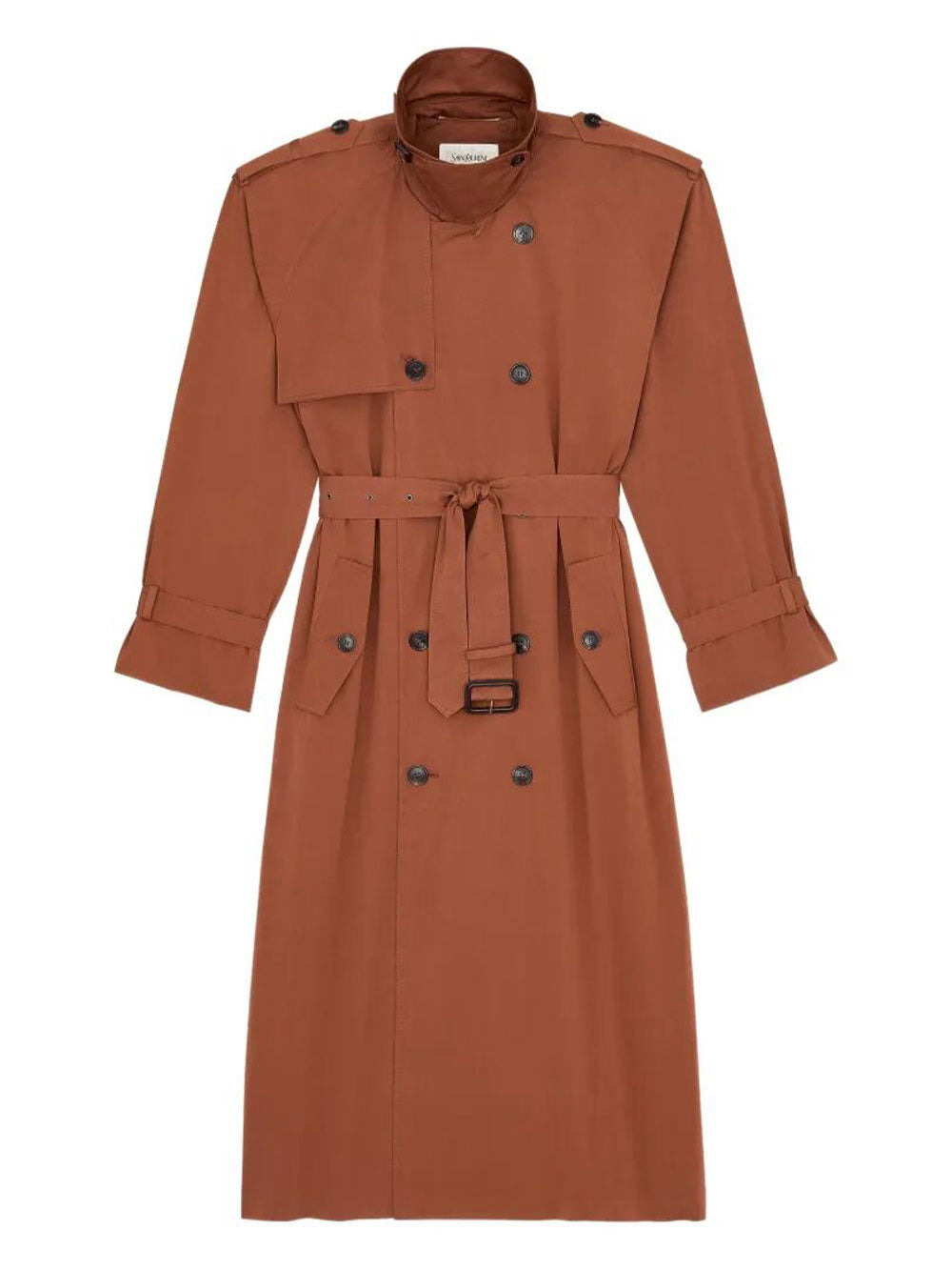 Saint Laurent Women Water-Repellent Cotton And Silk Double-Breasted Trench Coat SAINT LAURENT