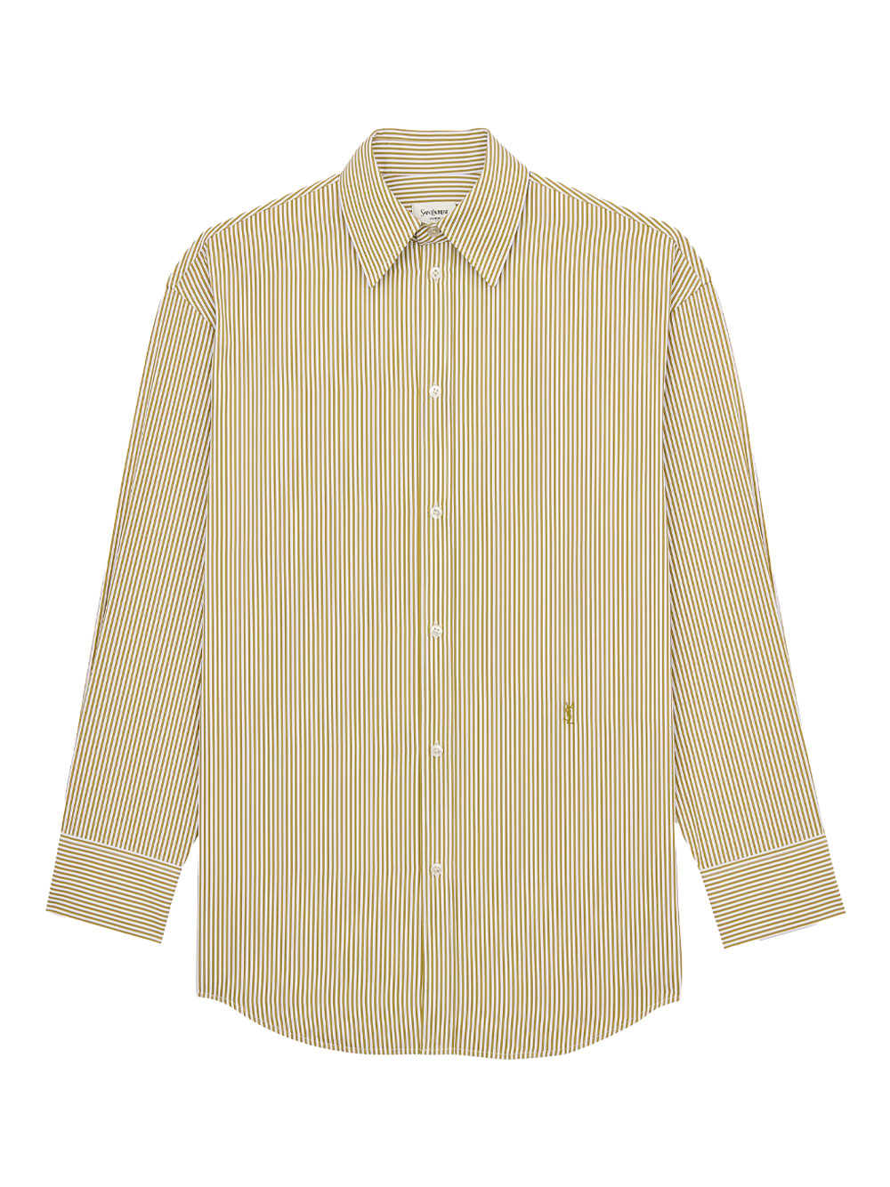 Saint Laurent Women Striped Cotton Poplin Cassandre Shirt SAINT LAURENT