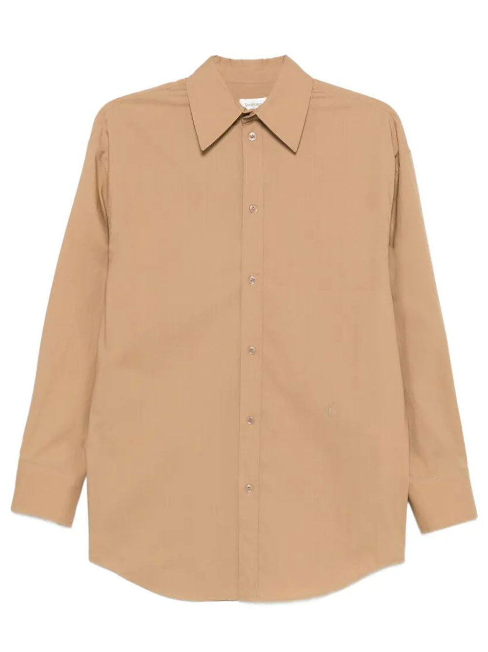 Saint Laurent Women Cotton Poplin Shirt With Cassandre Embroidery SAINT LAURENT