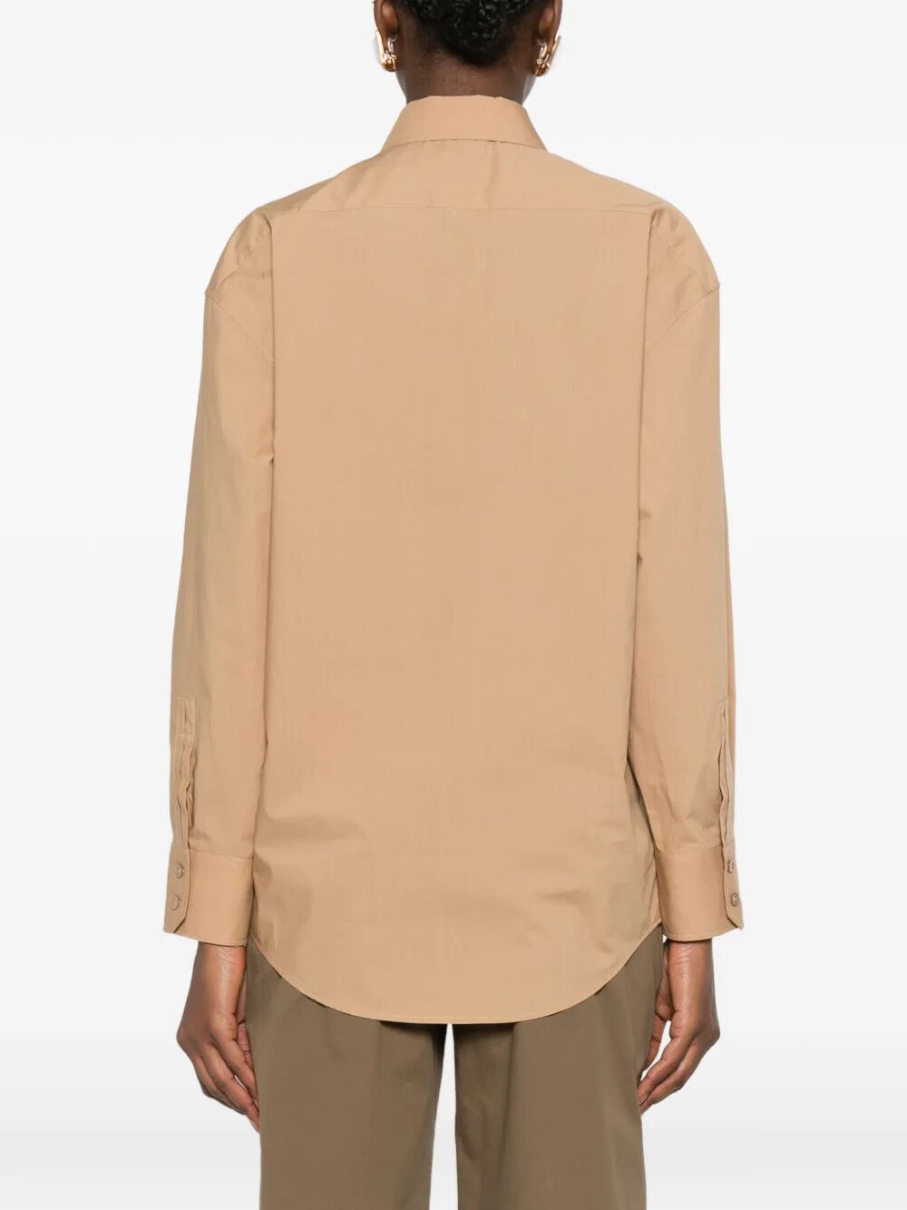 Saint Laurent Women Cotton Poplin Shirt With Cassandre Embroidery SAINT LAURENT