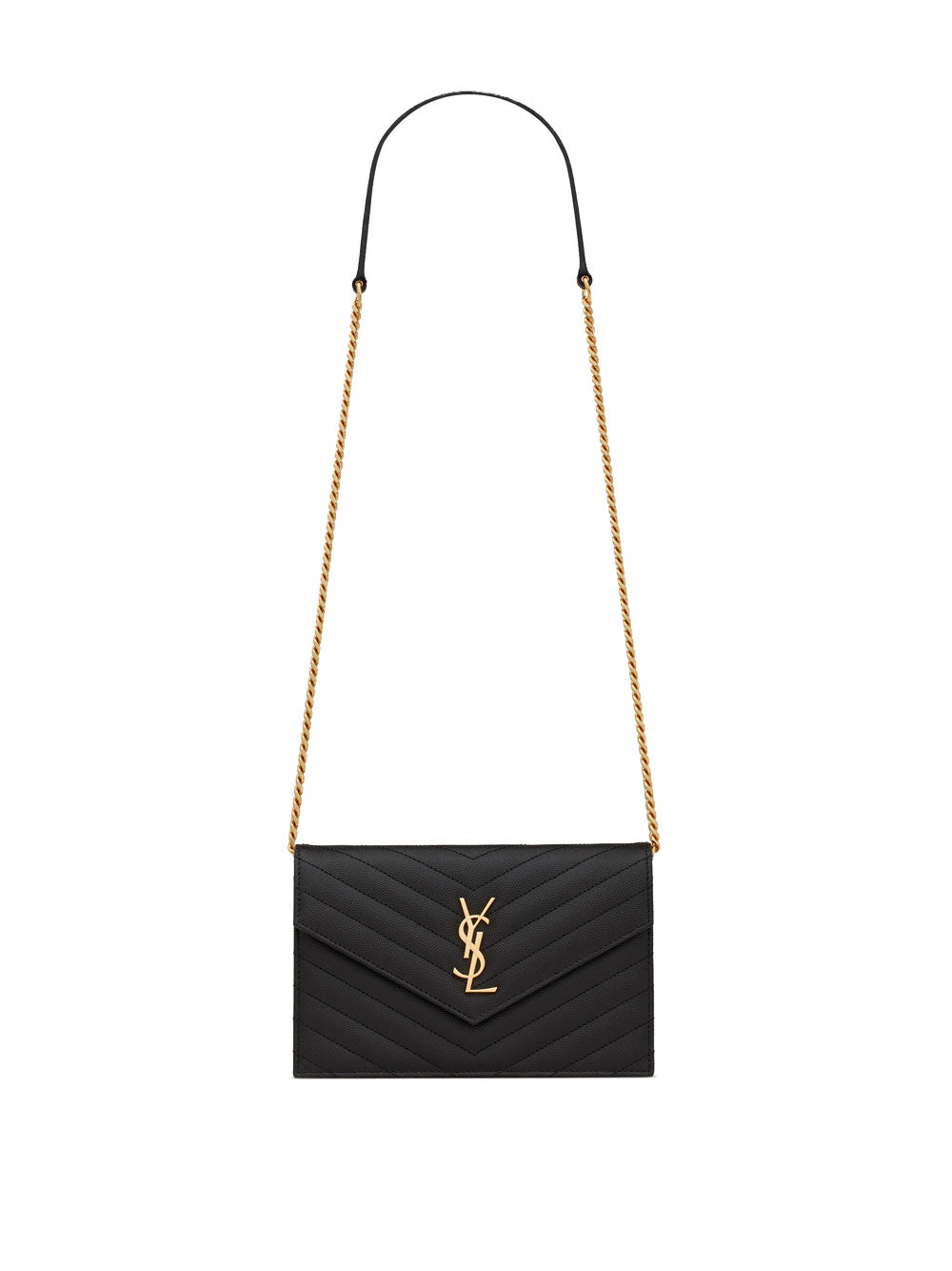 Saint Laurent Women Cassandre Envelope Chain Wallet In Grain De Poudre Leather SAINT LAURENT
