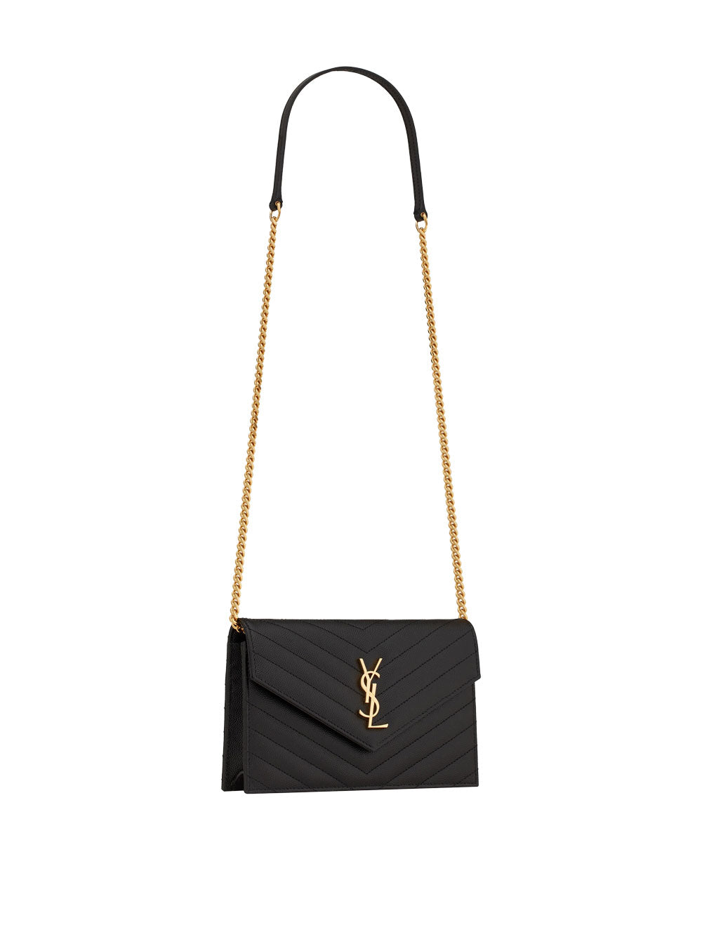 Saint Laurent Women Cassandre Envelope Chain Wallet In Grain De Poudre Leather SAINT LAURENT