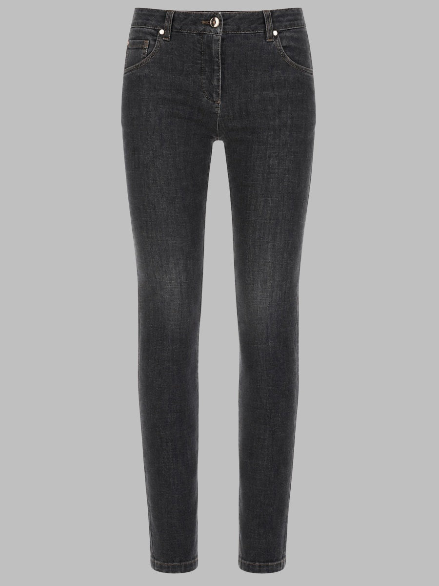 Brunello Cucinelli Women Pantalone Cinque Tasche Slim Fit In Denim BRUNELLO CUCINELLI