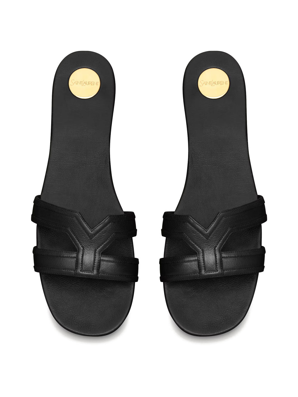 Saint Laurent Women Mabrouka Smooth Leather Slides SAINT LAURENT