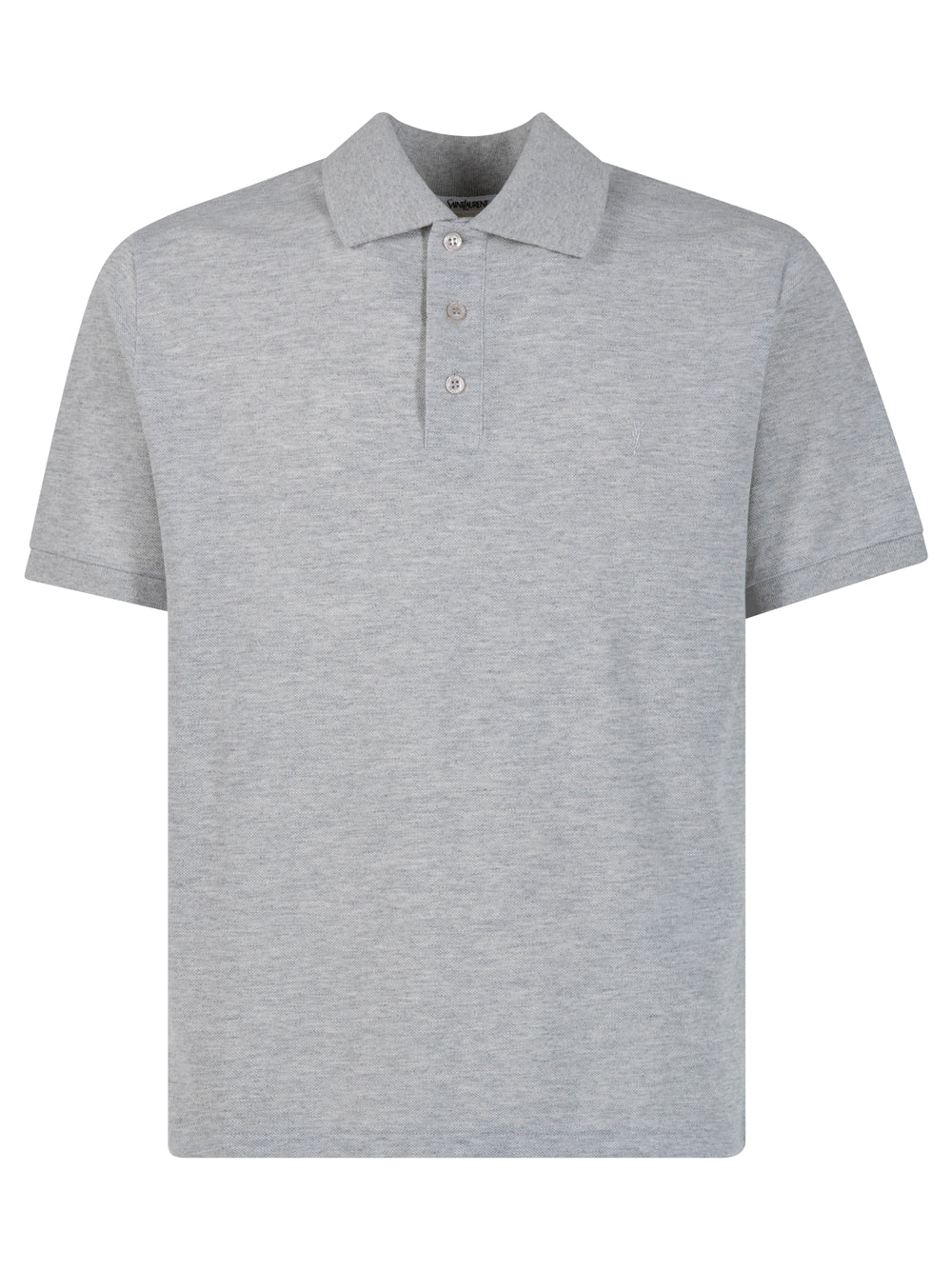 Saint Laurent Men Cassandre Embroidery Cotton Blend Polo Shirt SAINT LAURENT