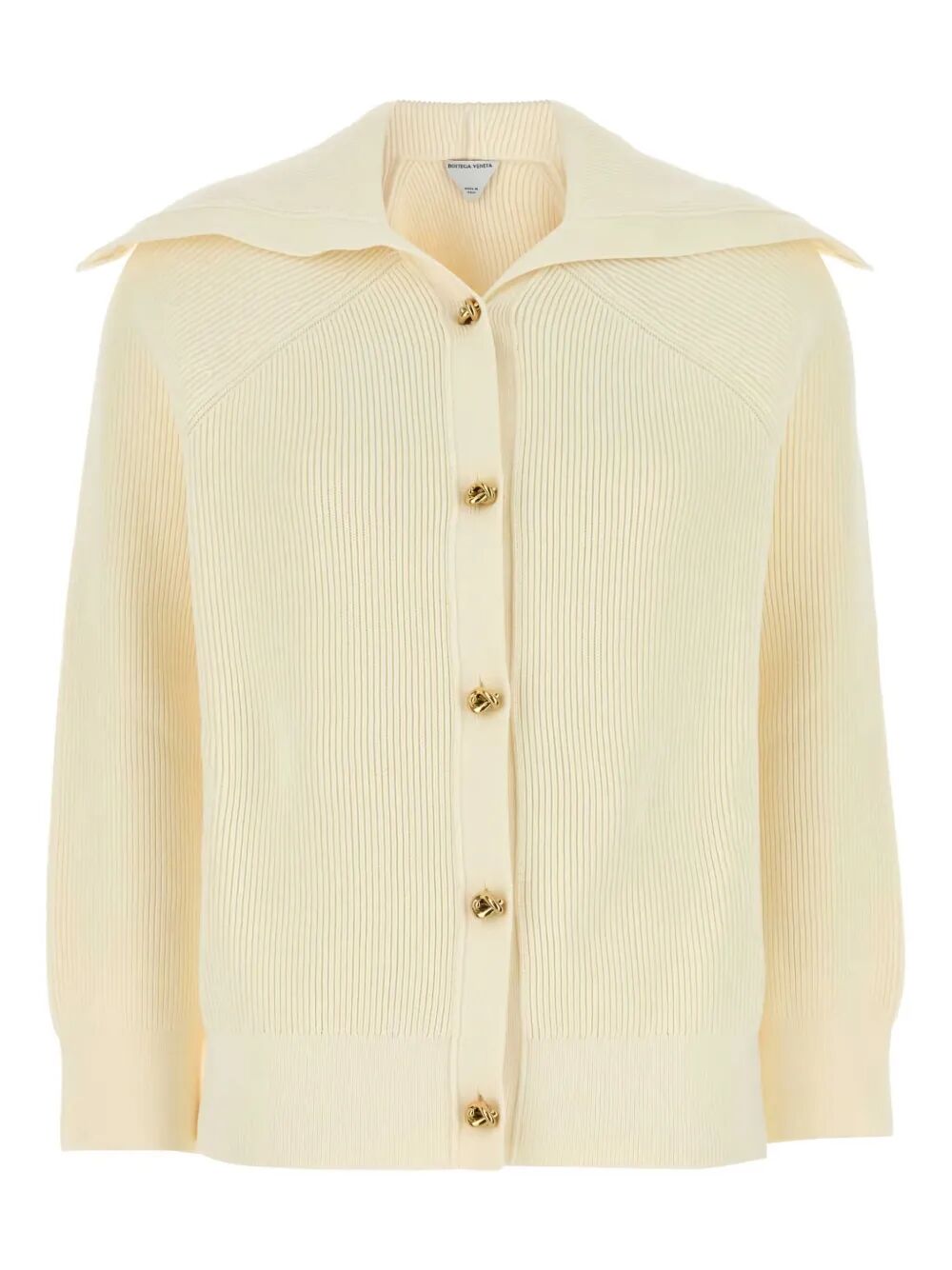 Bottega Veneta Women Knot Buttons Ribbed Wool Cardigan BOTTEGA VENETA