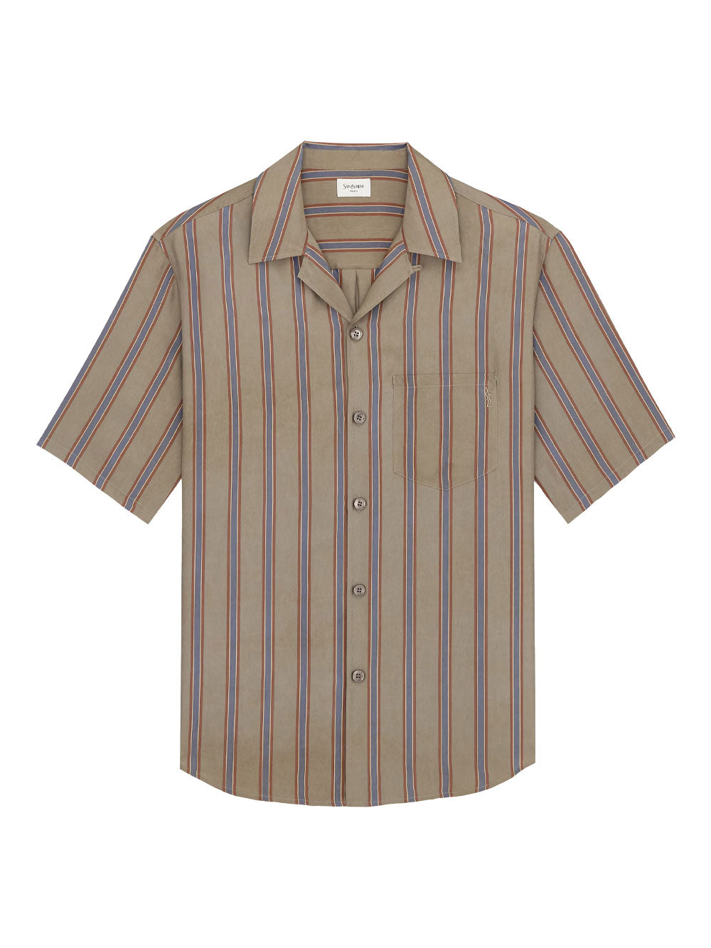Saint Laurent Men Cassandre Shirt In Striped Cotton Twill SAINT LAURENT