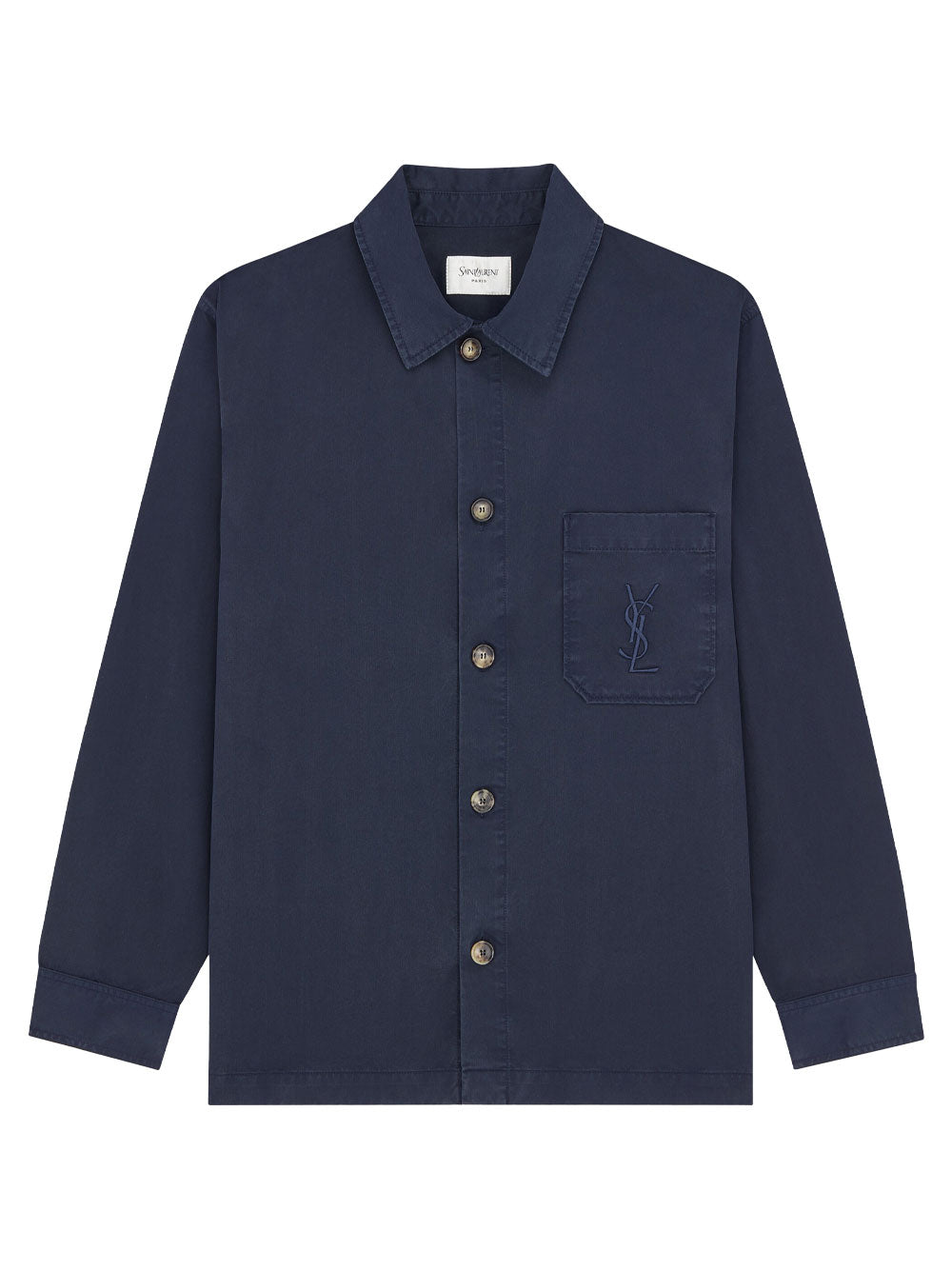 Saint Laurent Men Cotton Linen Gabardine Cassandre Overshirt SAINT LAURENT