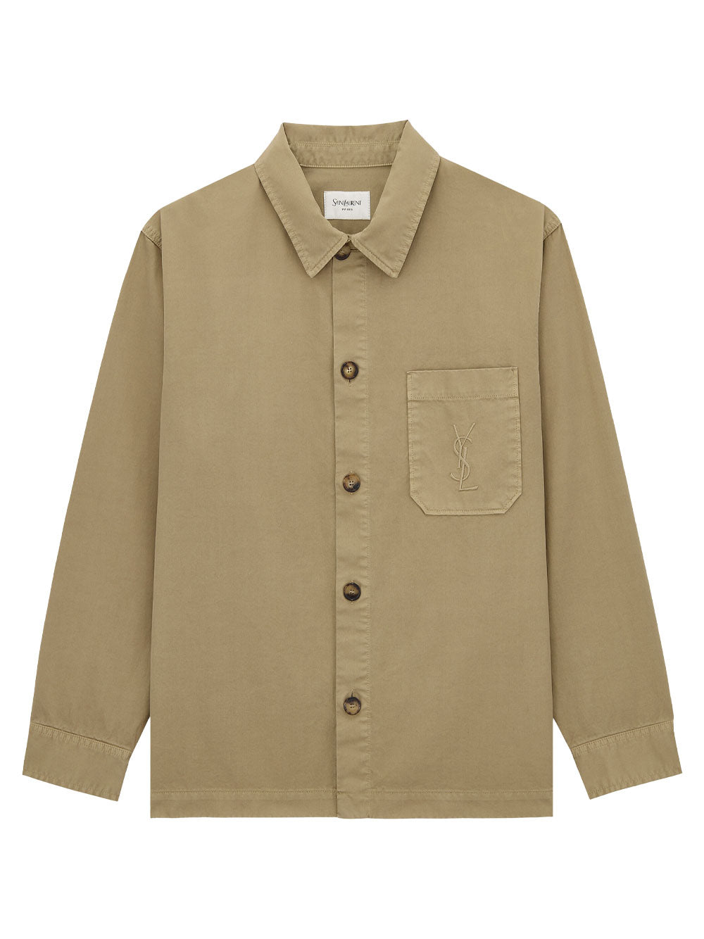 Saint Laurent Men Cotton Linen Gabardine Cassandre Overshirt SAINT LAURENT