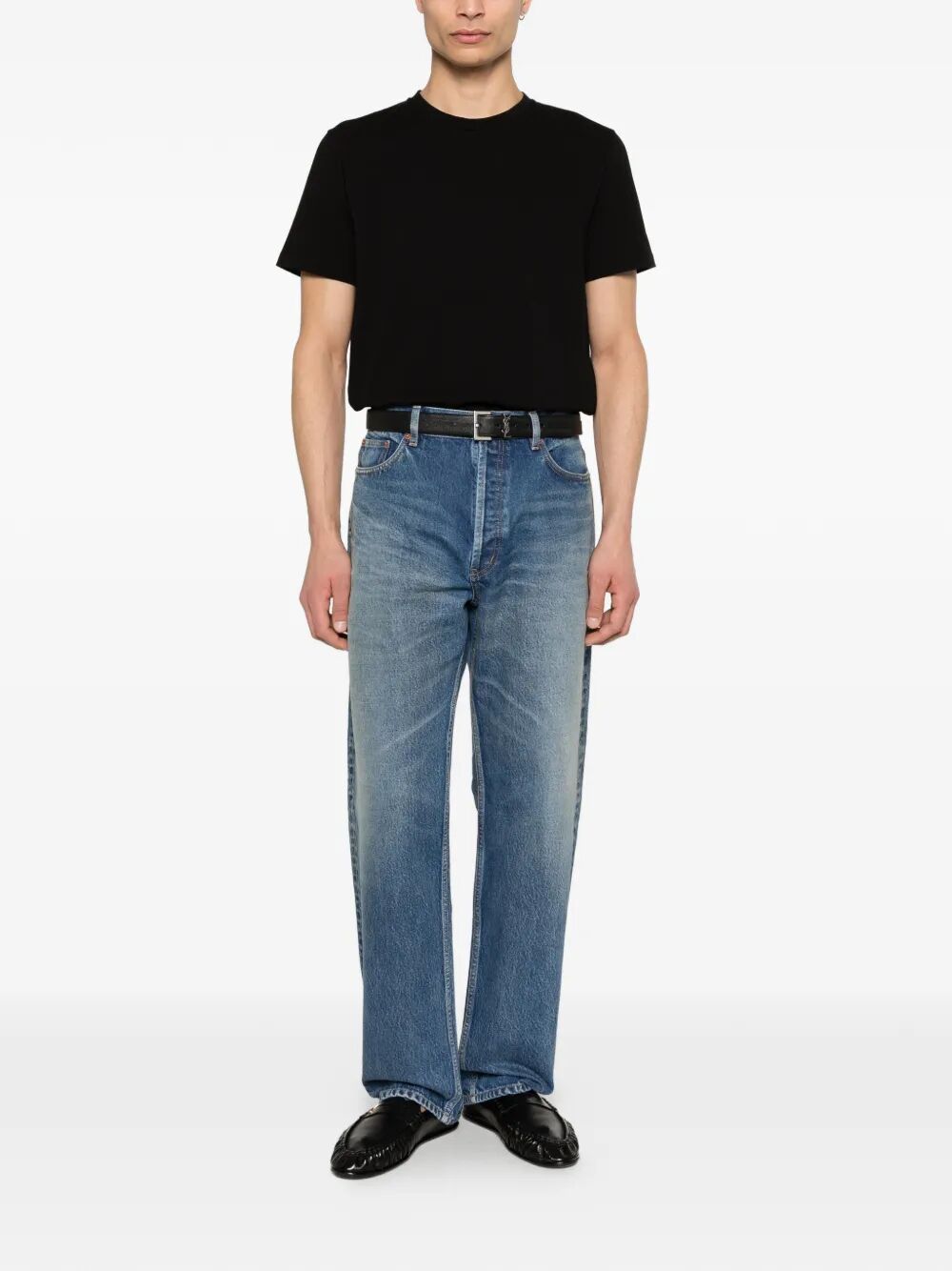Saint Laurent Men Crewneck Cotton T-Shirt SAINT LAURENT