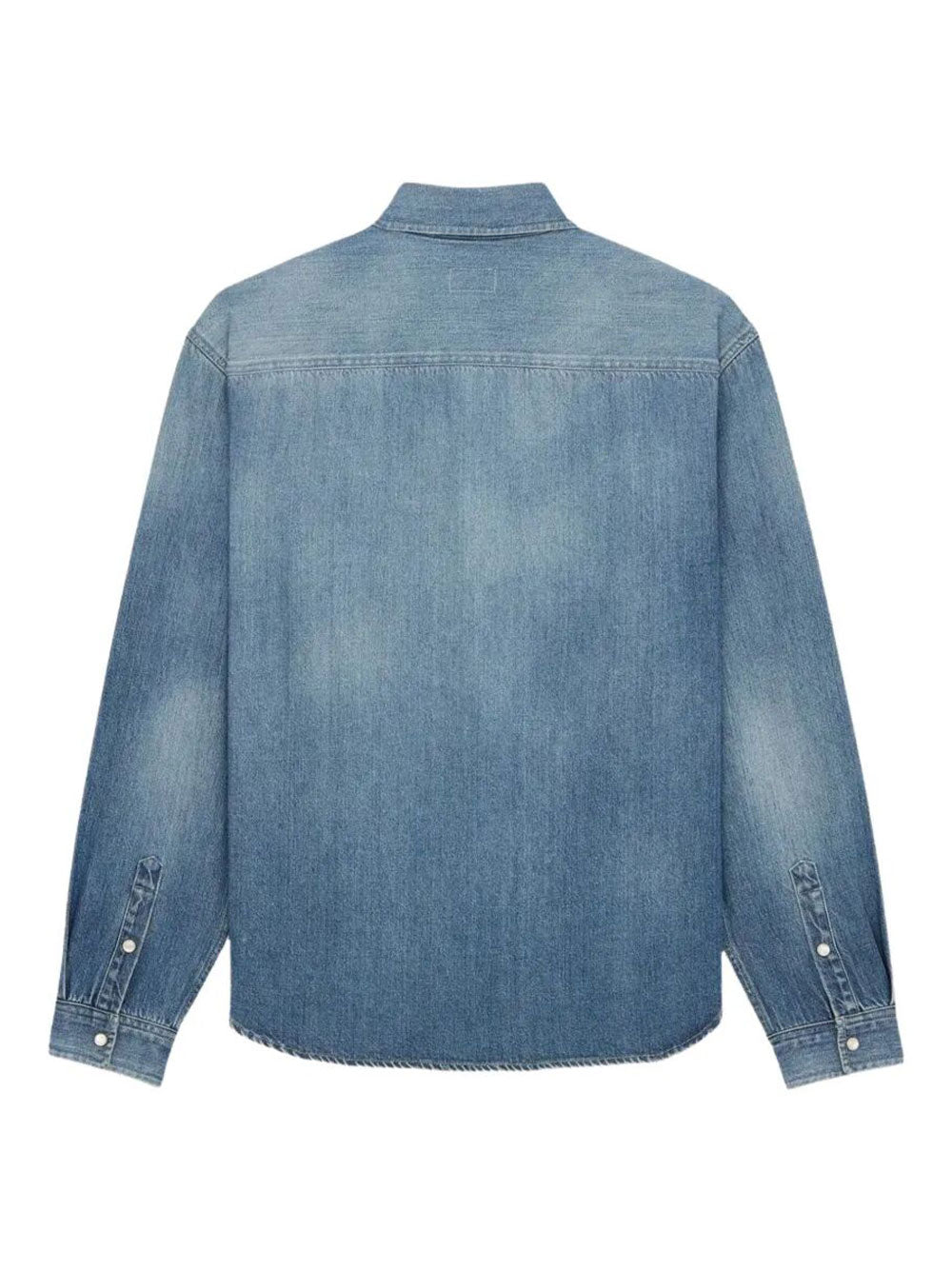 Saint Laurent Men Cassandre Shirt In Denim SAINT LAURENT