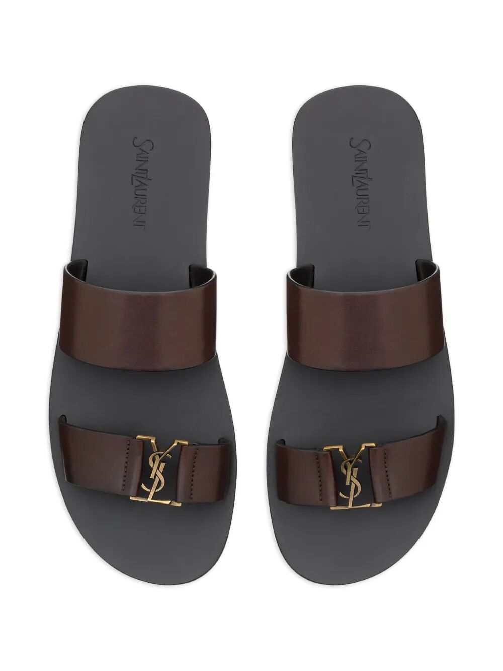 Saint Laurent Men Babylone Slides In Smooth Leather SAINT LAURENT