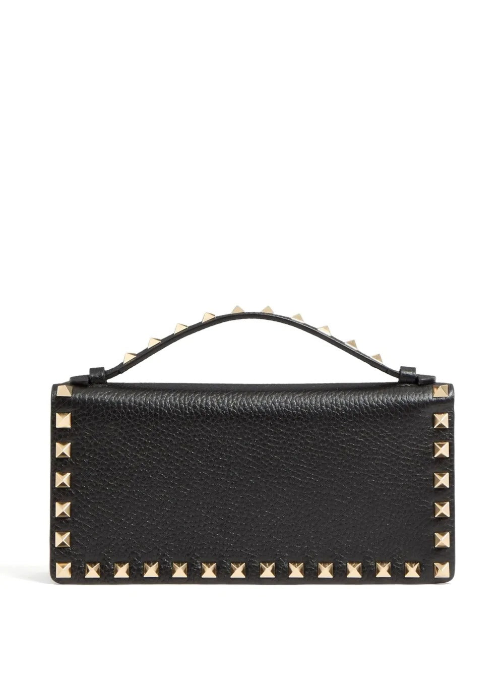 Valentino Garavani Women Rockstud Grainy Leather Wallet With Detachable Chain VALENTINO GARAVANI