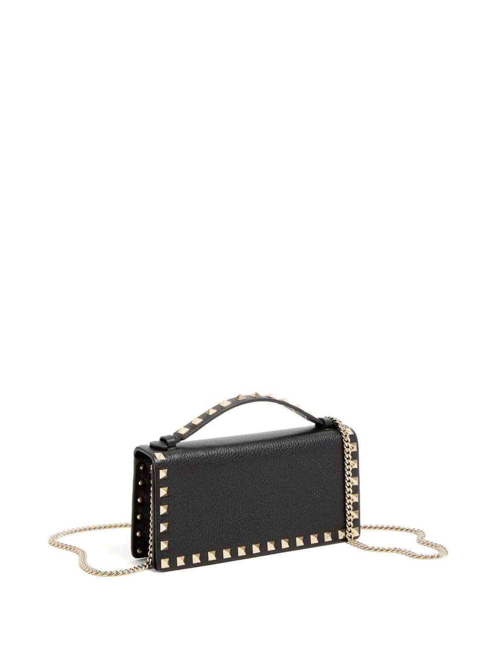 Valentino Garavani Women Rockstud Grainy Leather Wallet With Detachable Chain VALENTINO GARAVANI