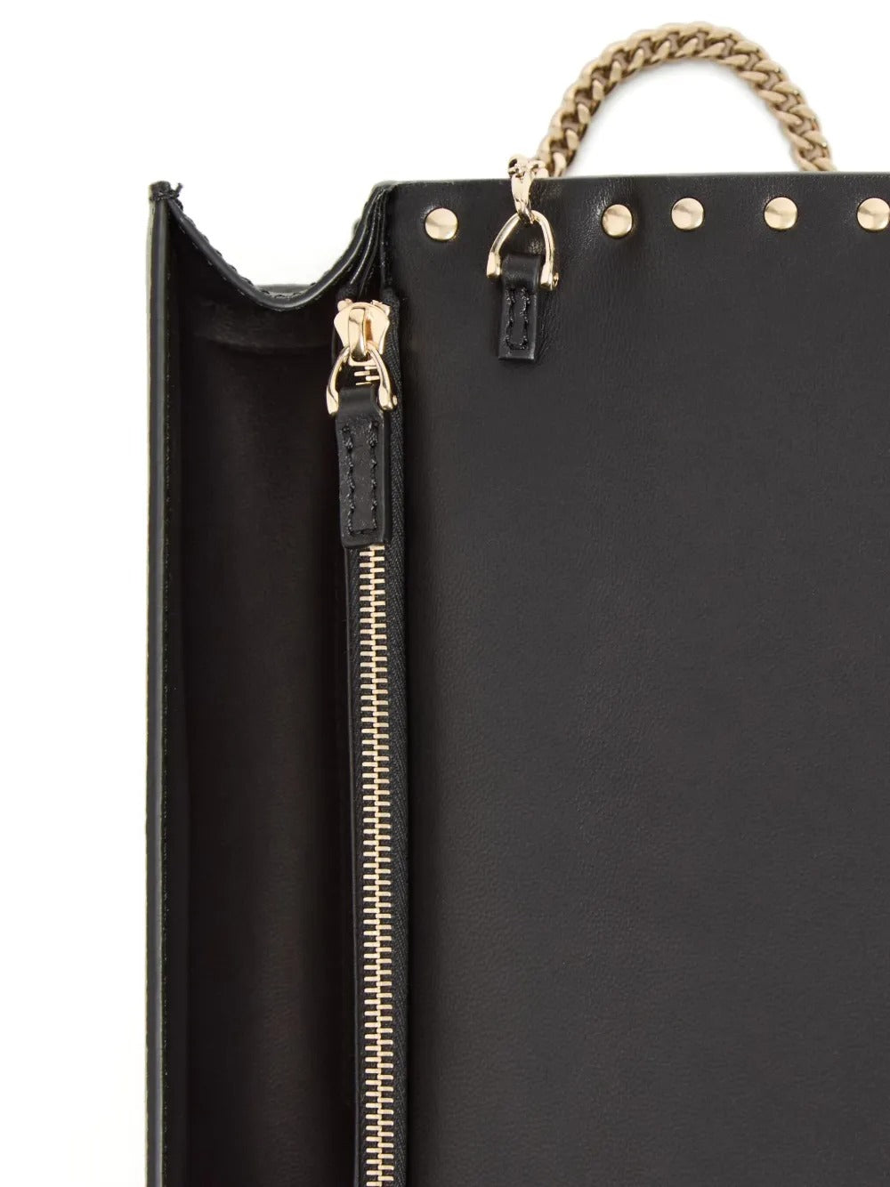 Valentino Garavani Women Rockstud Grainy Leather Wallet With Detachable Chain VALENTINO GARAVANI