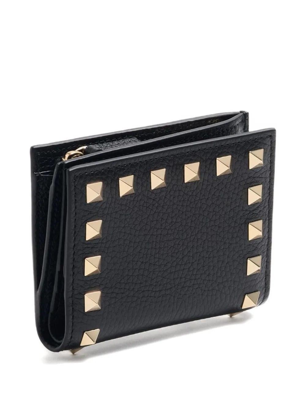 Valentino Garavani Women Rockstud Grainy Leather Flap Wallet VALENTINO GARAVANI