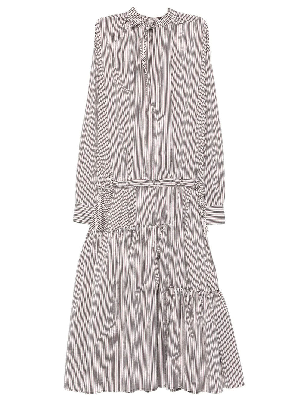 Dries Van Noten Women Denvo Striped Silk-Blend Long Dress DRIES VAN NOTEN