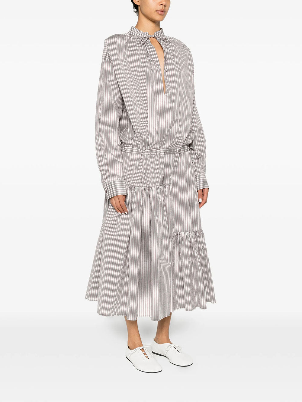 Dries Van Noten Women Denvo Striped Silk-Blend Long Dress DRIES VAN NOTEN