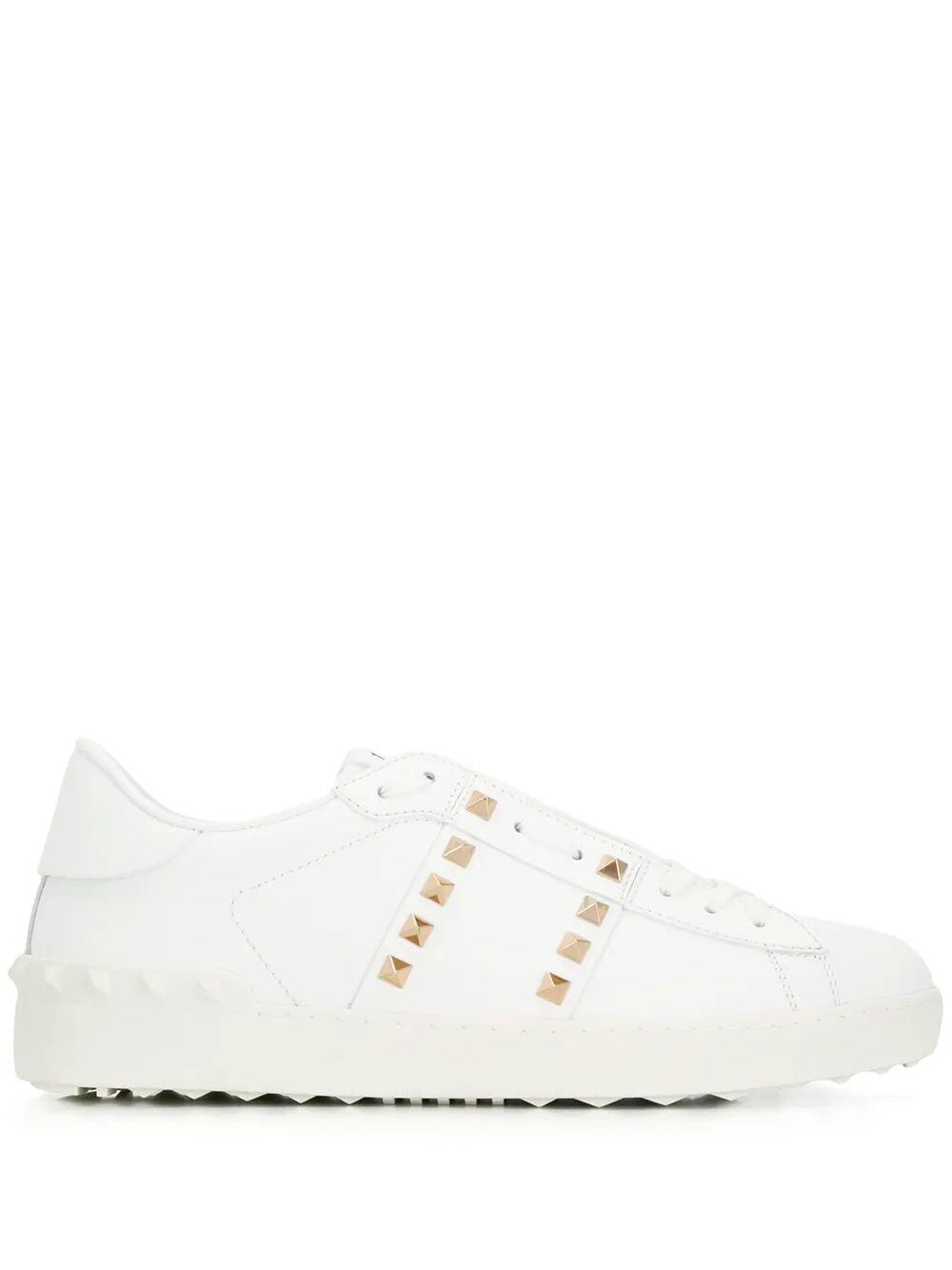 Valentino Garavani Men Rockstud Untitled Leather Sneakers With Platinum-Finish Studs VALENTINO GARAVANI