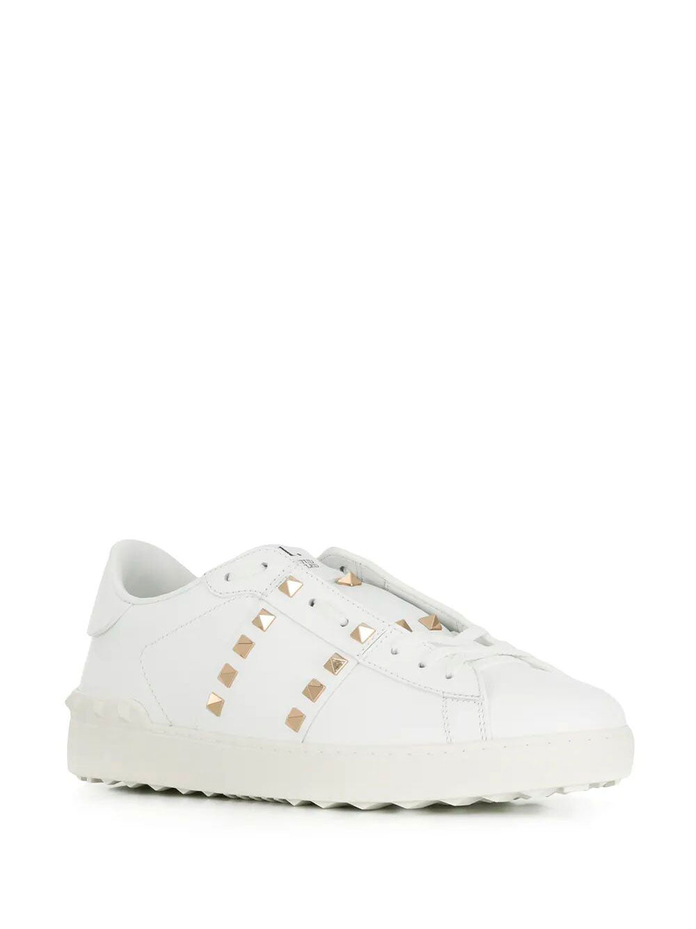 Valentino Garavani Men Rockstud Untitled Leather Sneakers With Platinum-Finish Studs VALENTINO GARAVANI