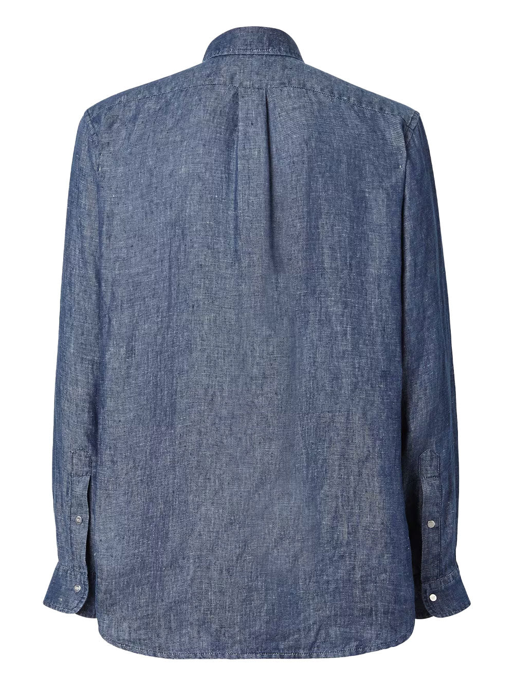 Fendi Men Comfort Fit Chambray Shirt With Ff Embroidery FENDI