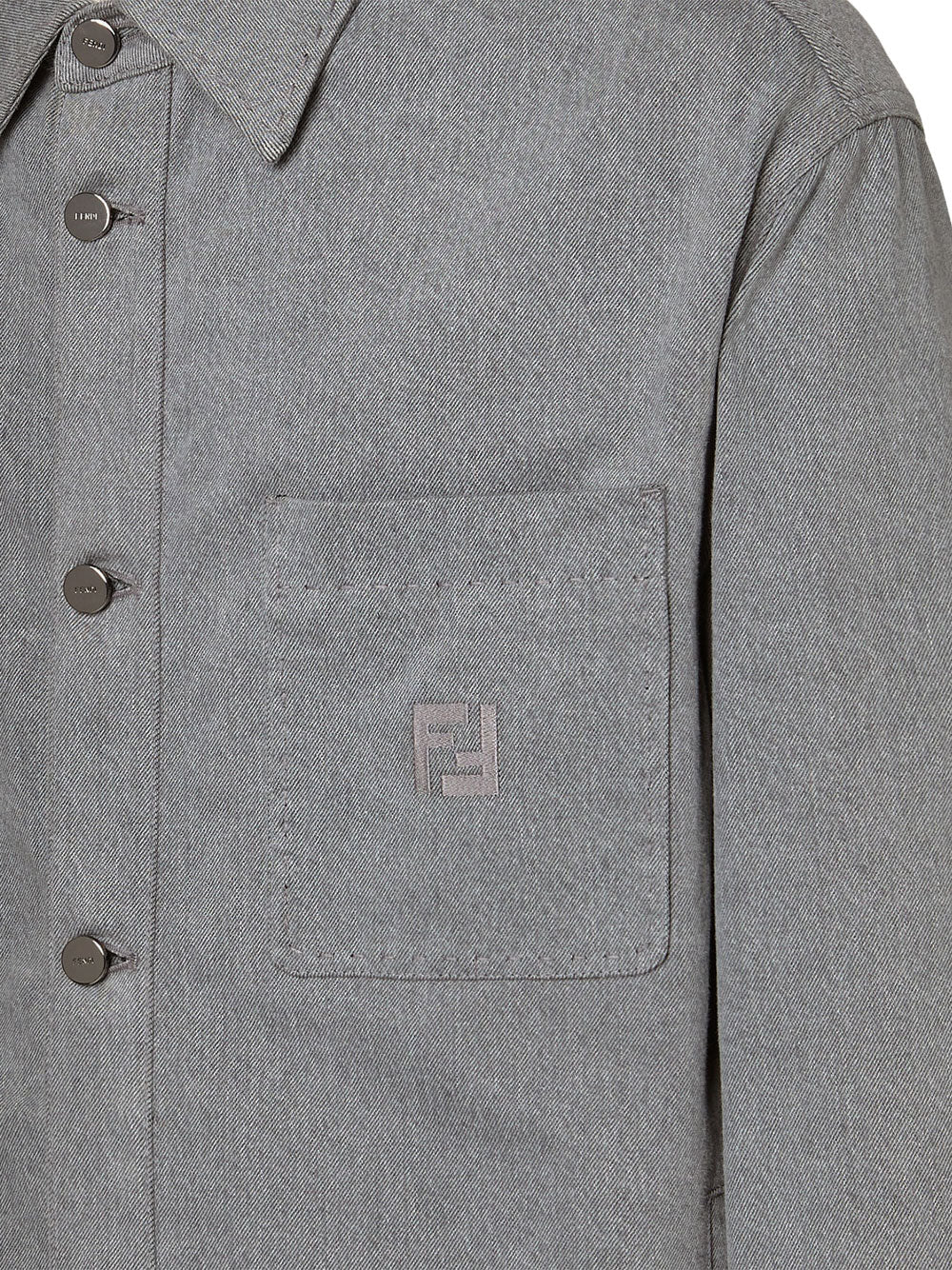 Fendi Men Go-To Faded Denim Jacket FENDI