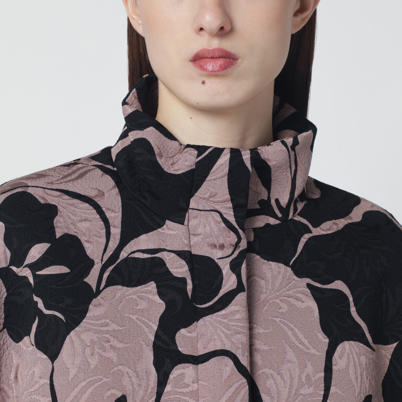 Dries Van Noten Black Jacket With Floral Jacquard Texture Women DRIES VAN NOTEN