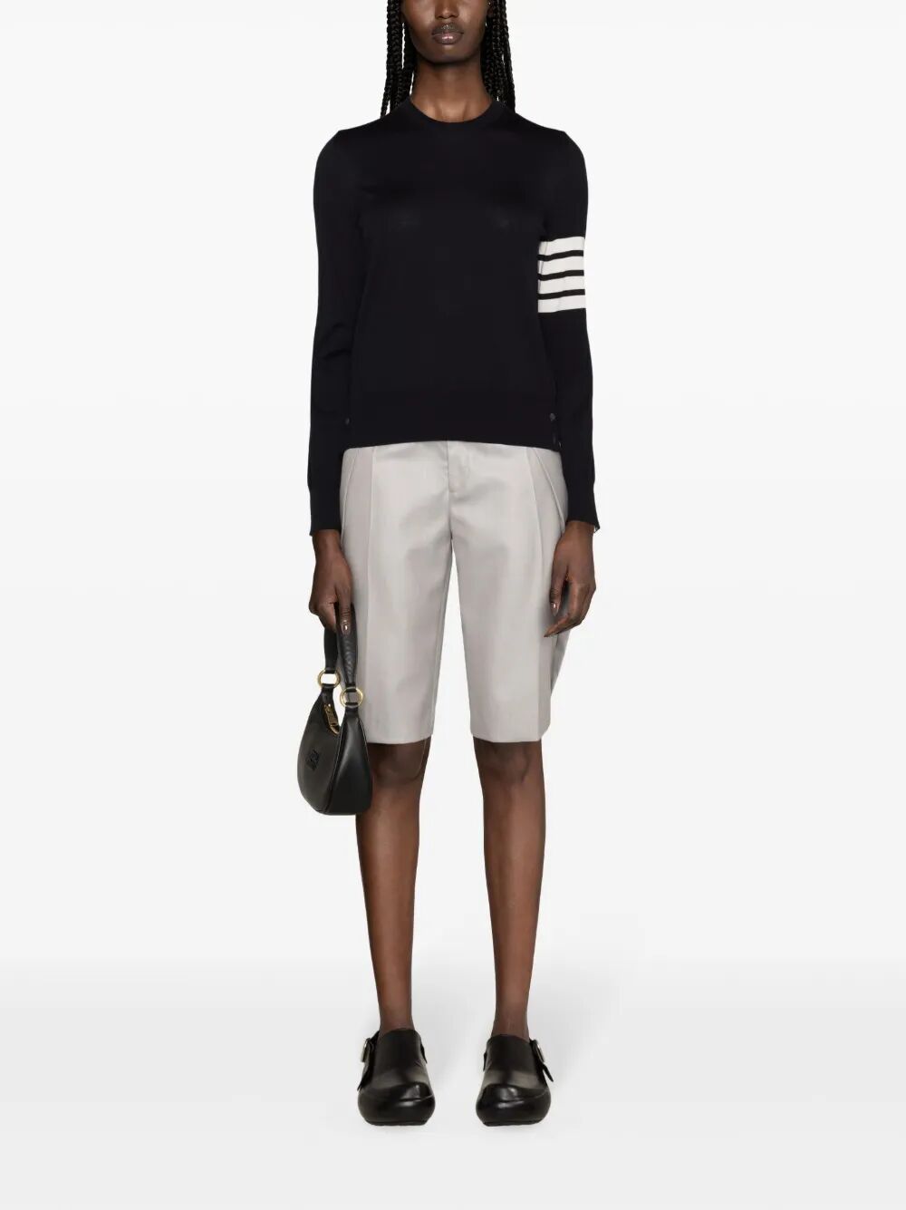 Thom Browne Women Wool 4-Bar Relaxed Pullover THOM BROWNE