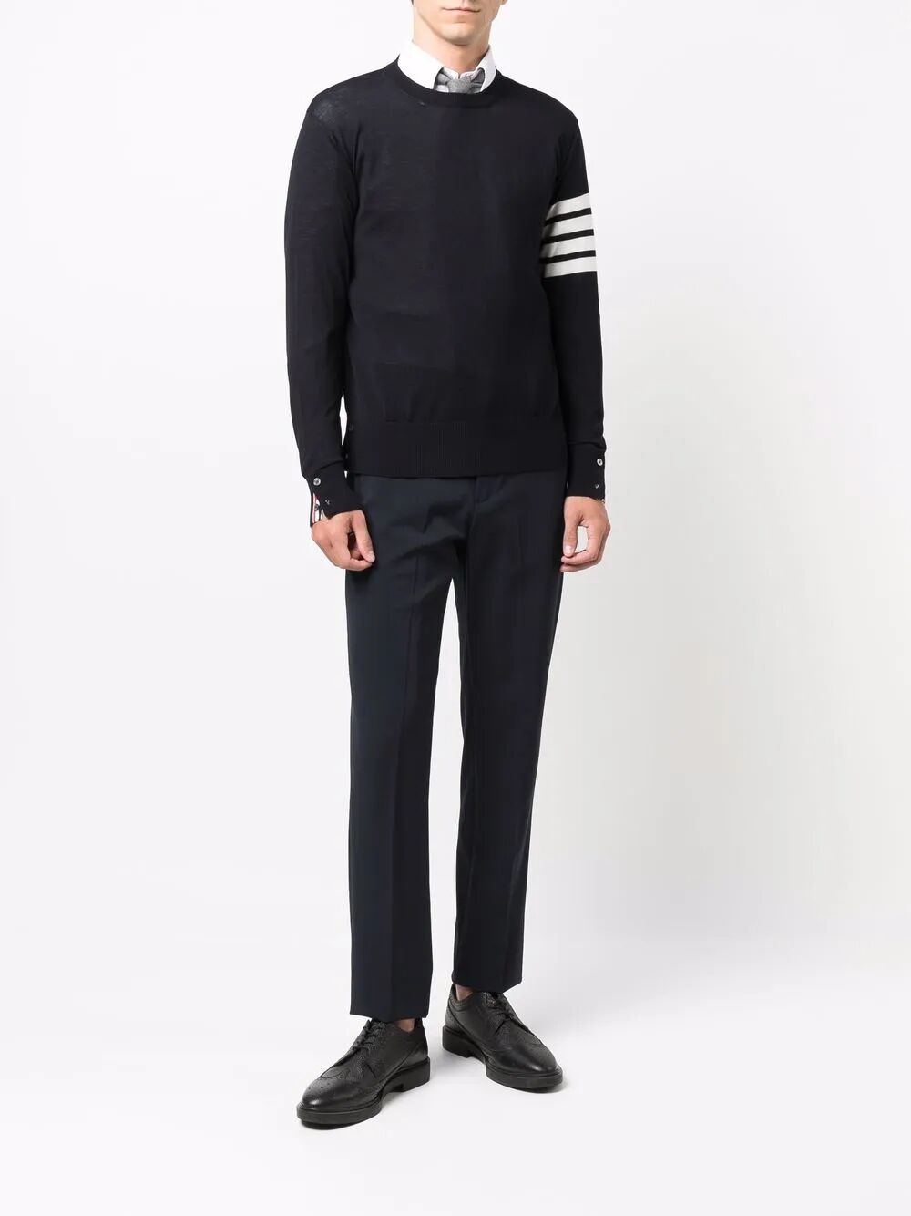 Thom Browne Men Wool 4-Bar Pullover THOM BROWNE
