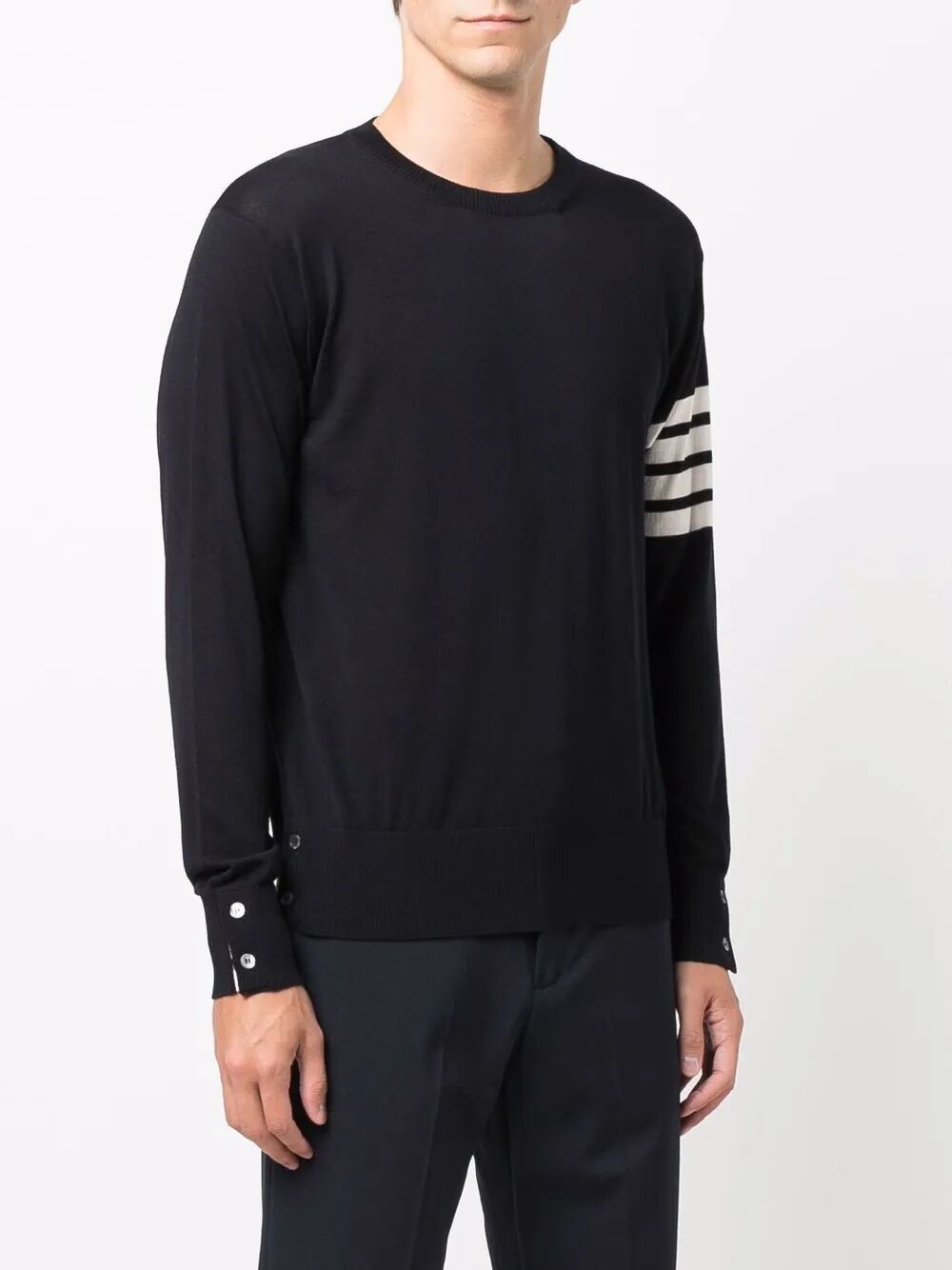 Thom Browne Men Wool 4-Bar Pullover THOM BROWNE