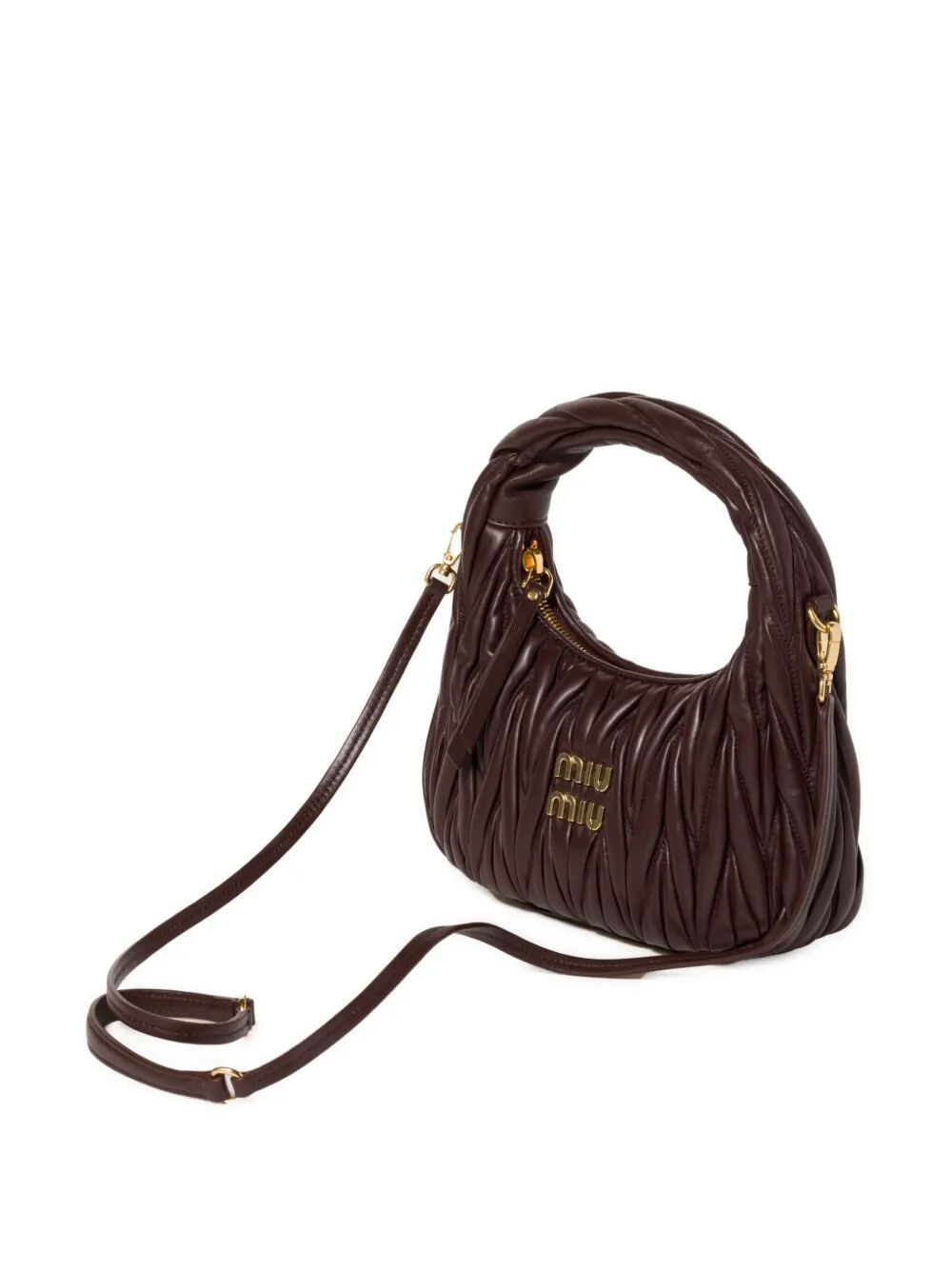 Miu Miu Women Wander Matelassé Nappa Leather Small Hobo Bag MIU MIU