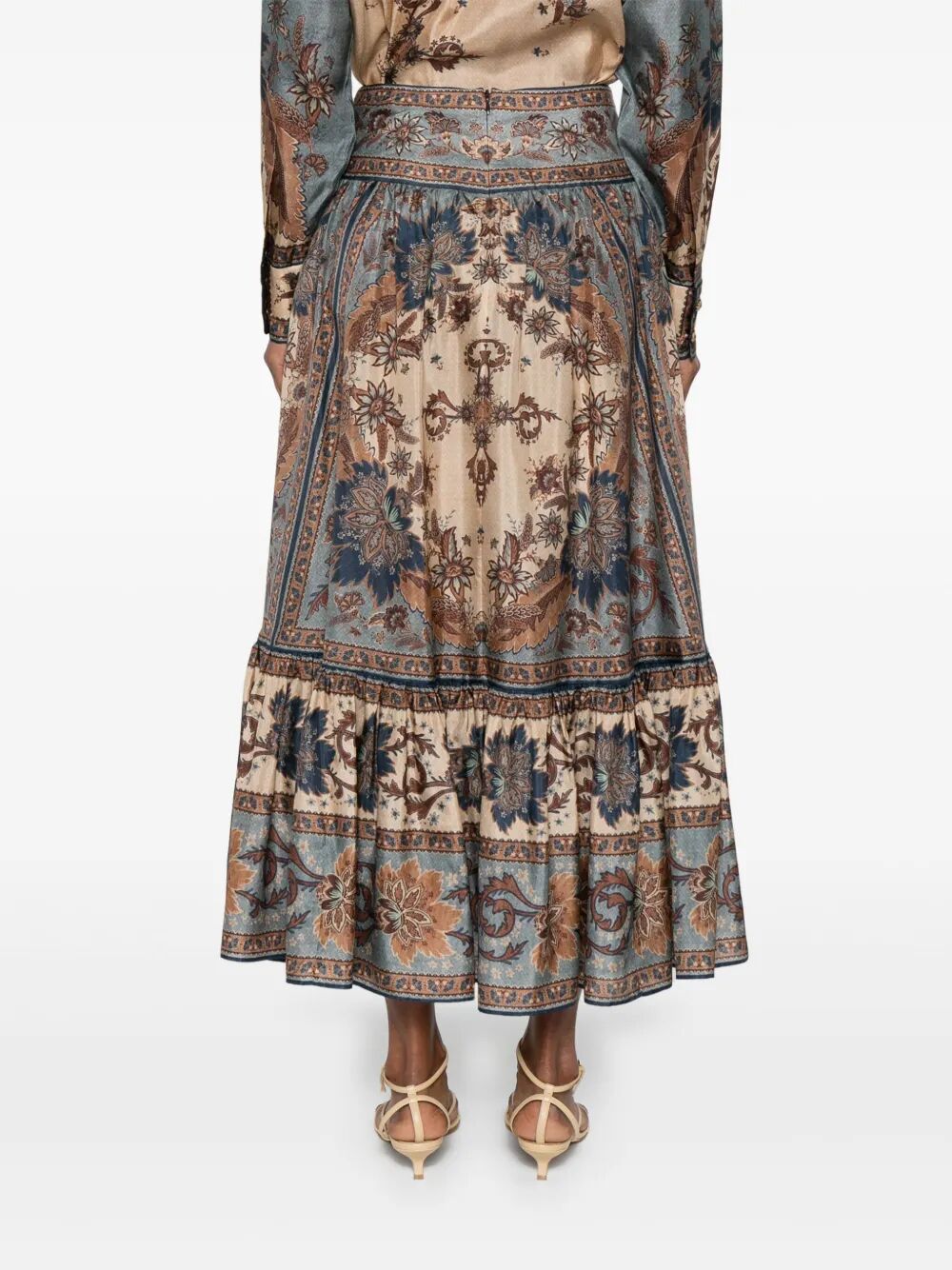 Zimmermann Women Ascension Tiered Midi Skirt ZIMMERMANN
