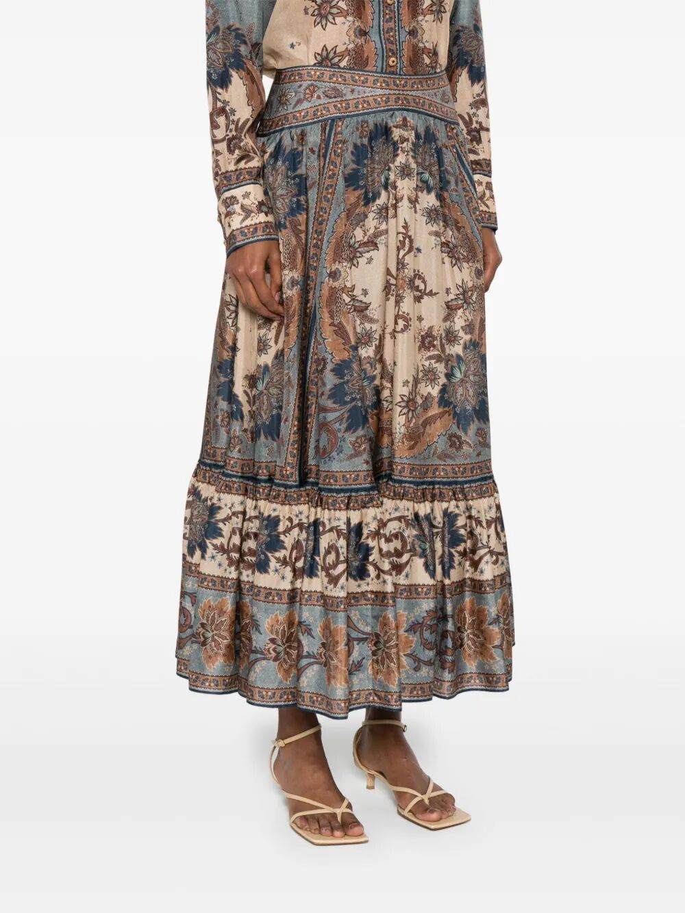 Zimmermann Women Ascension Tiered Midi Skirt ZIMMERMANN