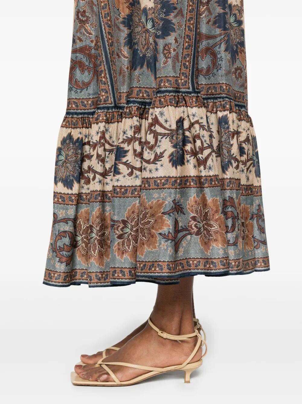 Zimmermann Women Ascension Tiered Midi Skirt ZIMMERMANN