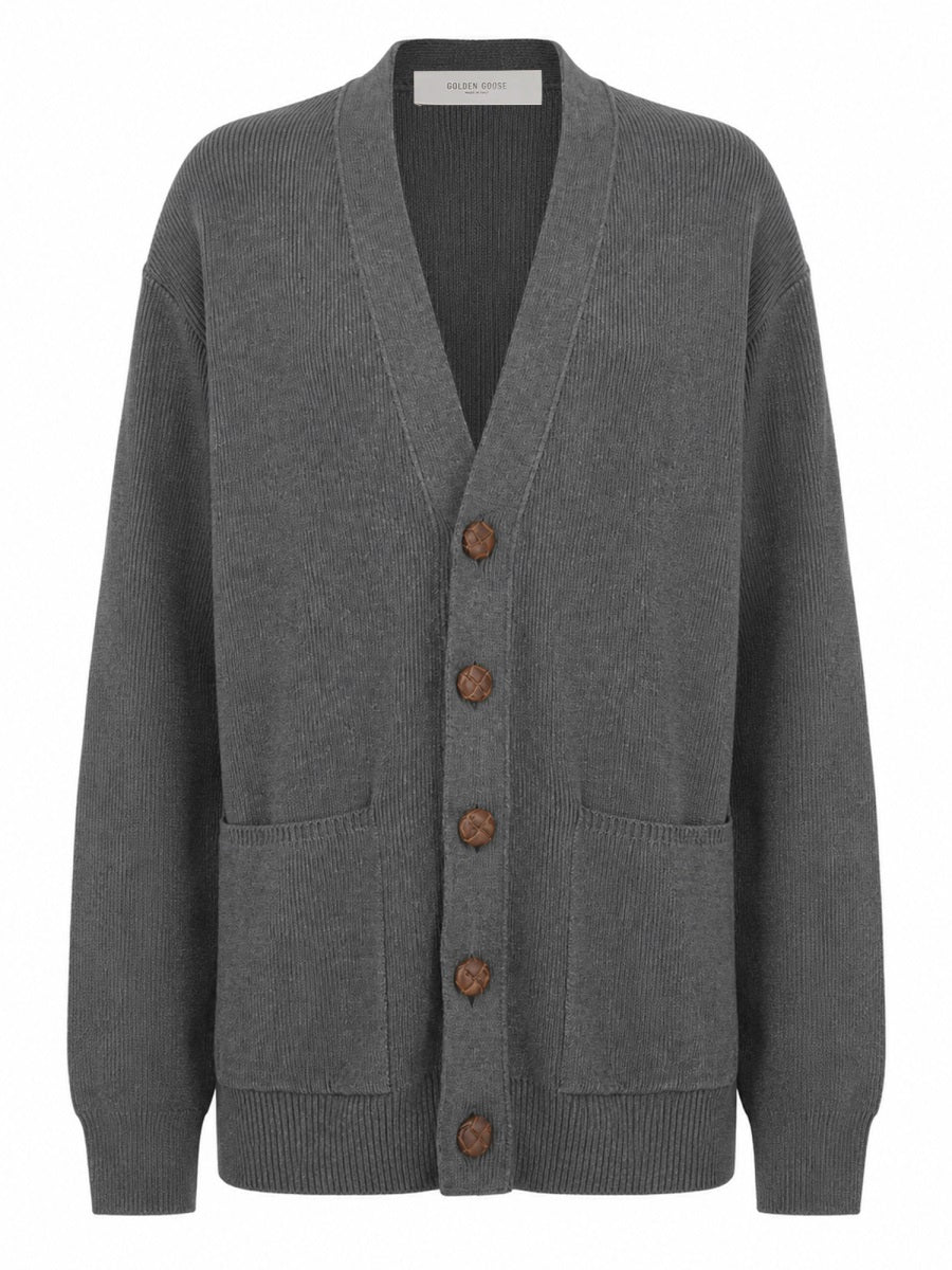 Golden Goose Women Cardigan In Cotone Con Logo Sul Retro GOLDEN GOOSE