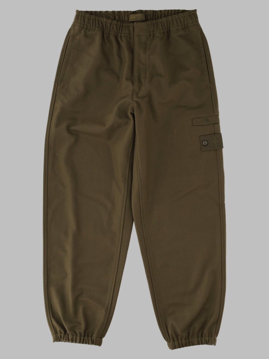 Stone Island Men Pantalone Jogger In Flanella Di Lana Cardata STONE ISLAND